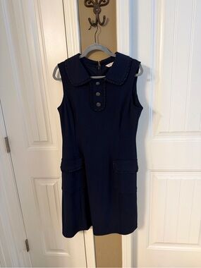 Nanette Lepore Navy Sleeveless Dress with Peter Pan Collar